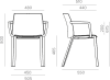 Formetiq Palermo 4-Leg Chair with Integrated Arms - Pack of 4