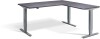 Lavoro Advance Corner Height Adjustable Desk - 1600 x 1600mm - Anthracite Sherman Oak