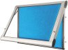 Spaceright Premium FlameShield Internal Showcase - 1005 x 735mm - Aluminium Frame & Light Blue Felt