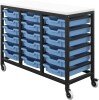 Titan 18 Draw Shallow F1 Tray Royal Blue Mobile Storage Unit Black Frame White Top