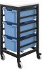 Titan 3 Draw Deep F2 Tray Royal Blue Mobile Storage Unit Black Frame White Top