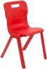 Titan One Piece Classroom Chair - (11-14 Years) 430mm Seat Height - Red