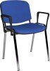 Dams Taurus Chrome Frame Stacking Chair with Arms - Blue