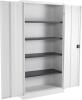 TC Talos Metal Cupboard with 4 Shelves - 1790mm High - White