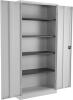 TC Talos Metal Cupboard with 4 Shelves - 1950mm High - Grey