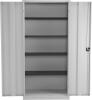 TC Talos Metal Cupboard with 4 Shelves - 1950mm High - Grey