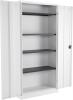 TC Talos Metal Cupboard with 4 Shelves - 1950mm High - White