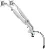 Dams Triton Gas Lift Double Monitor Arm with 2x USB Ports - White