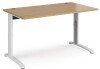 Dams TR10 Height Settable Straight Desk - 1400mm x 800mm - Oak