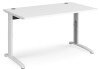 Dams TR10 Height Settable Straight Desk - 1400mm x 800mm - White