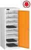 Probe LapBox Low 8 Compartment Locker with Charge Socket - 1000 x 380 x 525mm - Orange (RAL 2003)