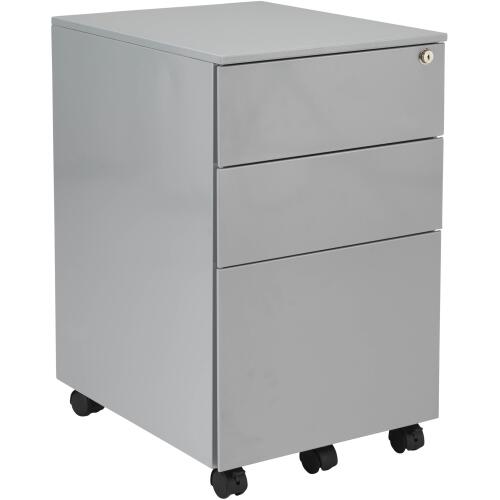 TC Talos Metal 3 Drawer Under Desk Steel Pedestal - Silver