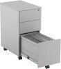 TC Talos - 3 Drawer Pedestal, Narrow, Under Desk, Steel - Silver