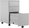 TC Talos - 3 Drawer Pedestal, Narrow, Under Desk, Steel - Silver