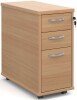 Gentoo Tall 3 Drawer Narrow Pedestal 630 x 300 x 600mm - Beech