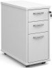 Gentoo Tall 3 Drawer Narrow Pedestal 630 x 300 x 600mm - White