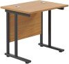 TC Twin Upright Rectangular Desk with Twin Cantilever Legs - 800mm x 600mm - Nova Oak