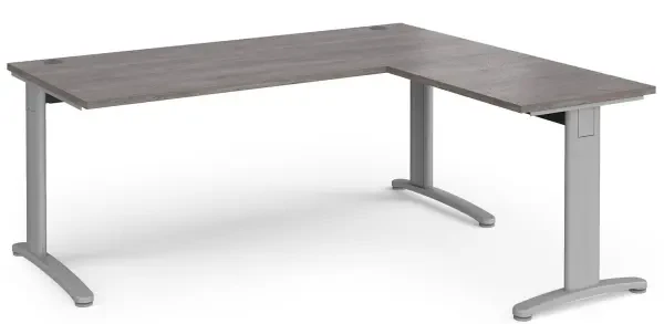 Dams TR10 Desk 1800mm X 800mm With 800mm Return Desk - Grey Oak