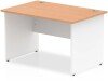 Dynamic Impulse Two-Tone Rectangular Desk with Panel End Legs - 1200mm x 800mm - Oak