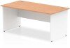 Dynamic Impulse Two-Tone Rectangular Desk with Panel End Legs - 1800mm x 800mm - Oak