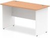 Dynamic Impulse Two-Tone Rectangular Desk with Panel End Legs - 1200mm x 600mm - Oak