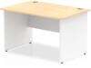 Dynamic Impulse Two-Tone Rectangular Desk with Panel End Legs - 1200mm x 800mm - Maple