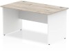 Dynamic Impulse Two-Tone Rectangular Desk with Panel End Legs - 1400mm x 800mm - Grey Oak