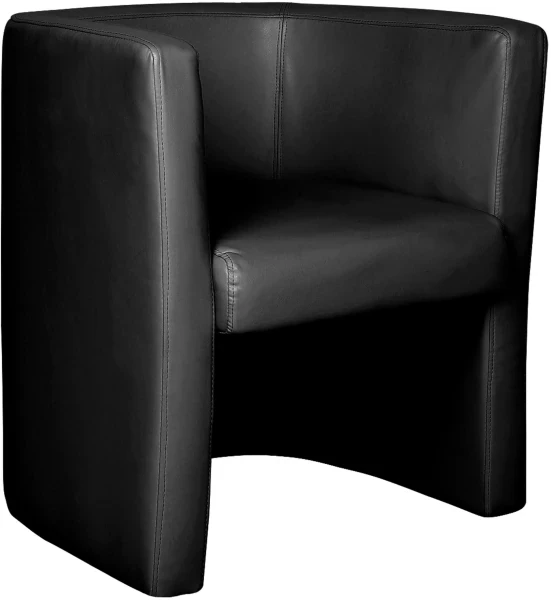 Nautilus Milano Leather Faced Tub Chair - Black