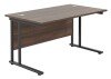 TC Twin Upright Rectangular Desk with Twin Cantilever Legs - 1200mm x 800mm - Dark Walnut (8-10 Week lead time)