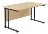 TC Twin Upright Rectangular Desk with Twin Cantilever Legs - 1200mm x 800mm - Maple (8-10 Week lead time)
