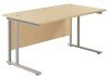 TC Twin Upright Rectangular Desk with Twin Cantilever Legs - 1400mm x 800mm - Maple (8-10 Week lead time)