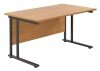 TC Twin Upright Rectangular Desk with Twin Cantilever Legs - 1200mm x 800mm - Nova Oak