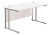 TC Twin Upright Rectangular Desk with Twin Cantilever Legs - 1200mm x 800mm - White