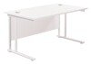 TC Twin Upright Rectangular Desk with Twin Cantilever Legs - 1200mm x 800mm - White
