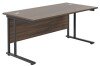 TC Twin Upright Rectangular Desk with Twin Cantilever Legs - 1800mm x 800mm - Dark Walnut (8-10 Week lead time)