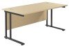 TC Twin Upright Rectangular Desk with Twin Cantilever Legs - 1800mm x 800mm - Maple (8-10 Week lead time)