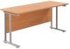 TC Twin Upright Rectangular Desk with Twin Cantilever Legs - 1600mm x 600mm - Beech