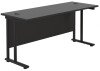 TC Twin Upright Rectangular Desk with Twin Cantilevever Legs - 1800mm x 600mm - Black
