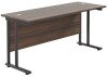 TC Twin Upright Rectangular Desk with Twin Cantilevever Legs - 1800mm x 600mm - Dark Walnut (8-10 Week lead time)