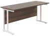 TC Twin Upright Rectangular Desk with Twin Cantilevever Legs - 1800mm x 600mm - Dark Walnut (8-10 Week lead time)