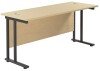 TC Twin Upright Rectangular Desk with Twin Cantilevever Legs - 1800mm x 600mm - Maple (8-10 Week lead time)