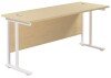 TC Twin Upright Rectangular Desk with Twin Cantilevever Legs - 1800mm x 600mm - Maple (8-10 Week lead time)