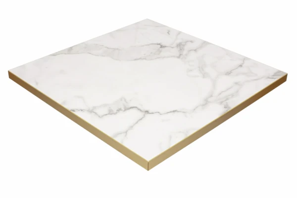 Tabilo Tuff High Gloss Square Table Top - 700 x 700mm - Calacatta Marble