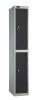 Probe Two Door Single Nest Steel Locker - 1780 x 380 x 380mm - Black (RAL 9004)