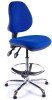 Chilli Chrome Medium Back Draughtsman Operator Chair - Blue