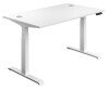 TC Economy Height Adjustable Desk with I-Frame Legs - 1800mm x 800mm - White