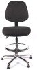 Chilli Chrome Medium Back Draughtsman Operator Chair - Charcoal