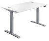 TC Economy Height Adjustable Desk with I-Frame Legs - 1200mm x 800mm - White