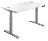 TC Economy Height Adjustable Desk with I-Frame Legs - 1800mm x 800mm - White