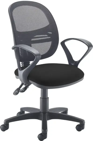 Dams Jota Mesh Back Fixed Arms Operator Chair - Black